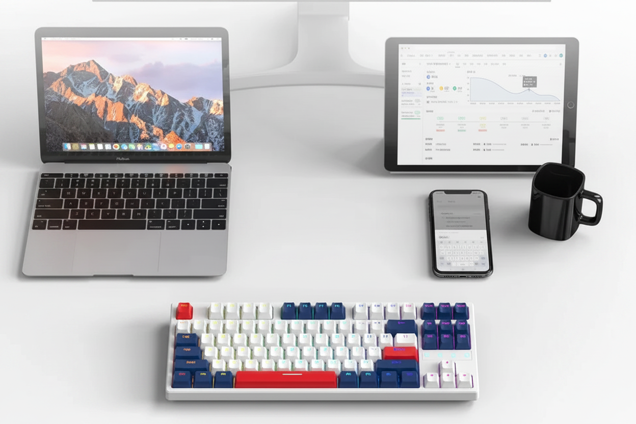Hero Banner - Blue Red White Keyboard